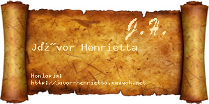Jávor Henrietta névjegykártya