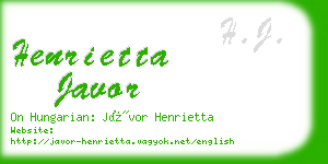 henrietta javor business card